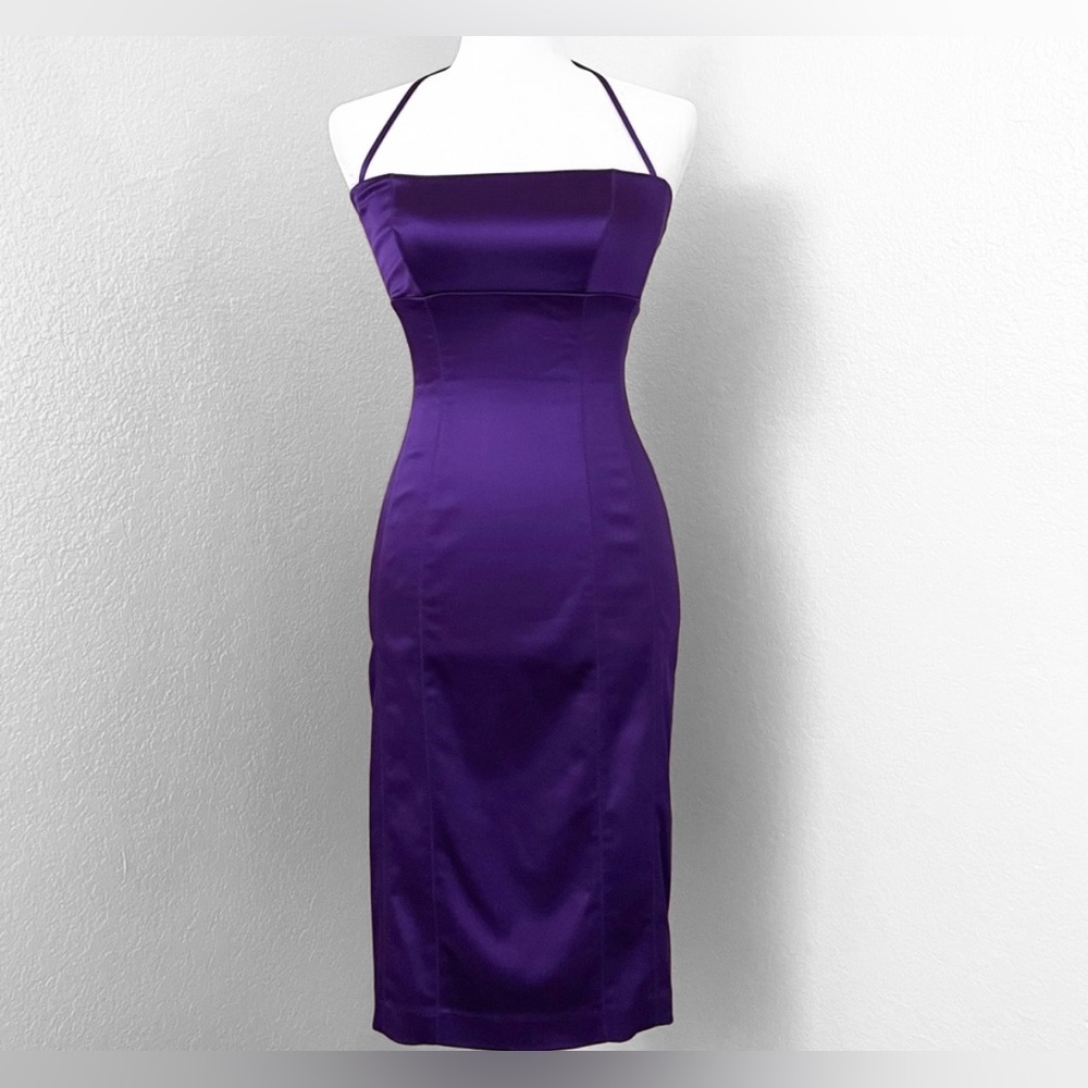 bebe Vibrant Purple Strapless Dress